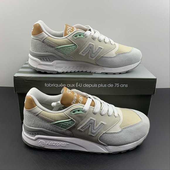 New Balance 998 White Tan Mens Sneakers - Picture 1 of 15